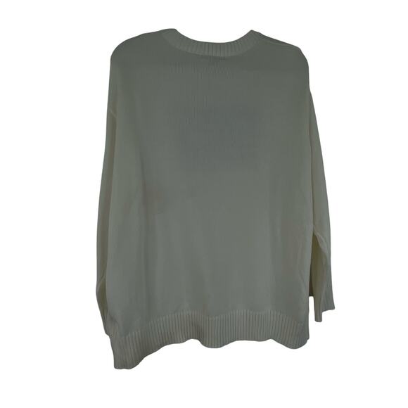 Fourteen Twelve Ivory American Flag Knit Crew Neck Sweater Womens Medium - Picture 7 of 13